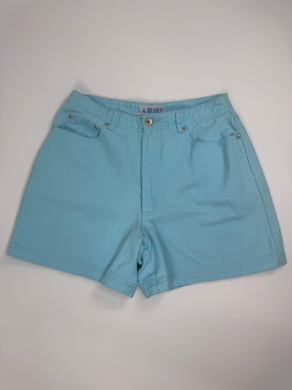 Vintage L.A. BLUES Aqua Blue High Waisted Women's Shorts